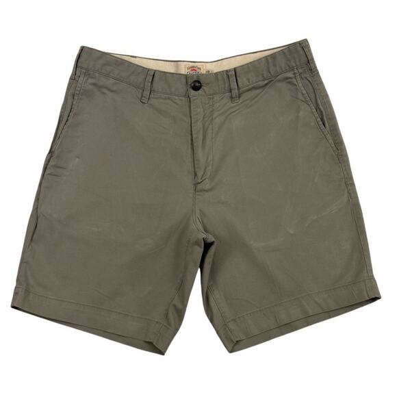 FAHERTY Chino Shorts Mens 31 Grey Organic Cotton Stretch Preppy Golf